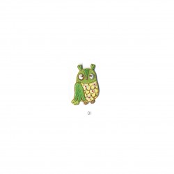 Animaux verts fleuris - Hibou