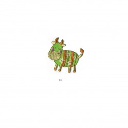 Animaux verts fleuris - Vache