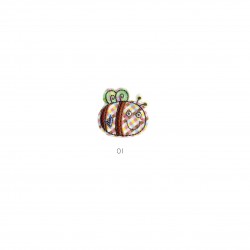 Animaux imprimes - Abeille 4x4cm