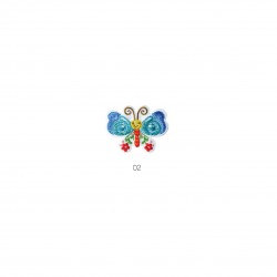Animaux fleurs rouge - Papillon 3x4,5