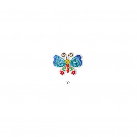 Animaux fleurs rouge - Papillon 3x4,5