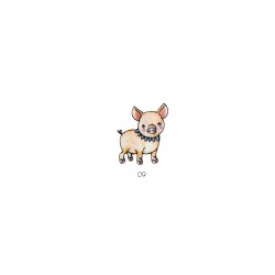 Animaux chics - Cochon 4,5x3,5