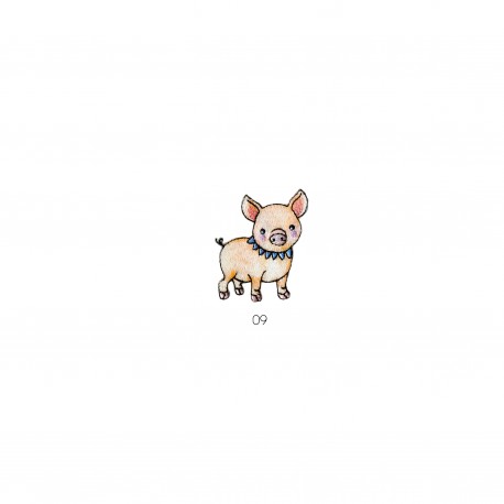 Animaux chics - Cochon 4,5x3,5