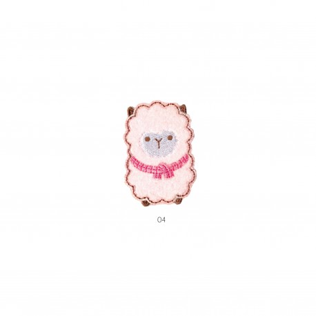 Chat/mouton peluche - Mout.rose 6,5x4