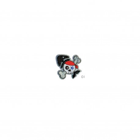 Pirates glitter 4x4cm - Tete de mort