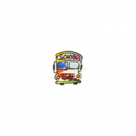 Ecussons aquarelle - Bus scolaire