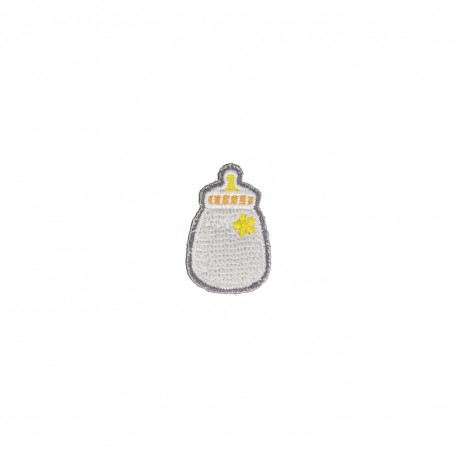 Ecussons doux bebe - Biberon gris
