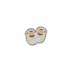 Ecussons doux bebe - Chaussons gris