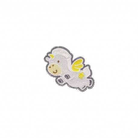 Ecussons doux bebe - Licorne gris