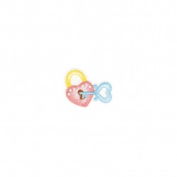Ecusson bebe pastel - Cadenas coeur
