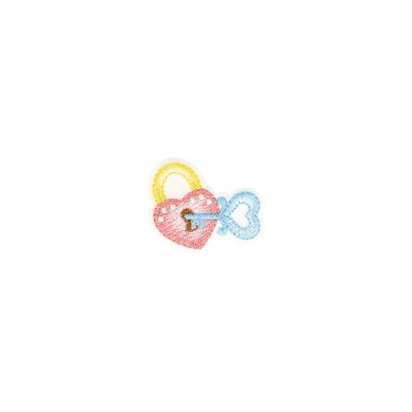 Ecusson bebe pastel - Cadenas coeur