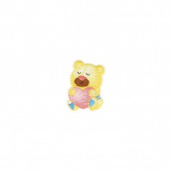Ecusson bebe pastel - Coeur ours